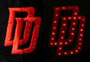logo with blinking LEDs