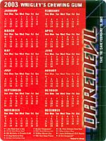 Wrigleys DD movie card - back