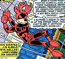 closeup of parody character