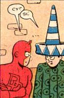 closeup of parody character