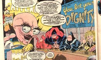 closeup of parody character