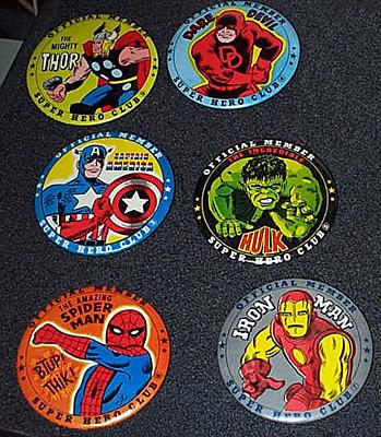entire set of super hero club buttons