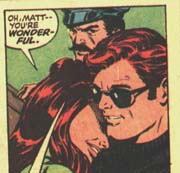 Natasha embracing Matt. Ivan looks on.