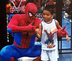 Spidey and a young fan