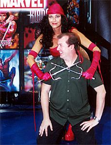 Elektra and a very willing victim