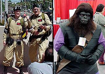 Fans in costume spotted on the way in